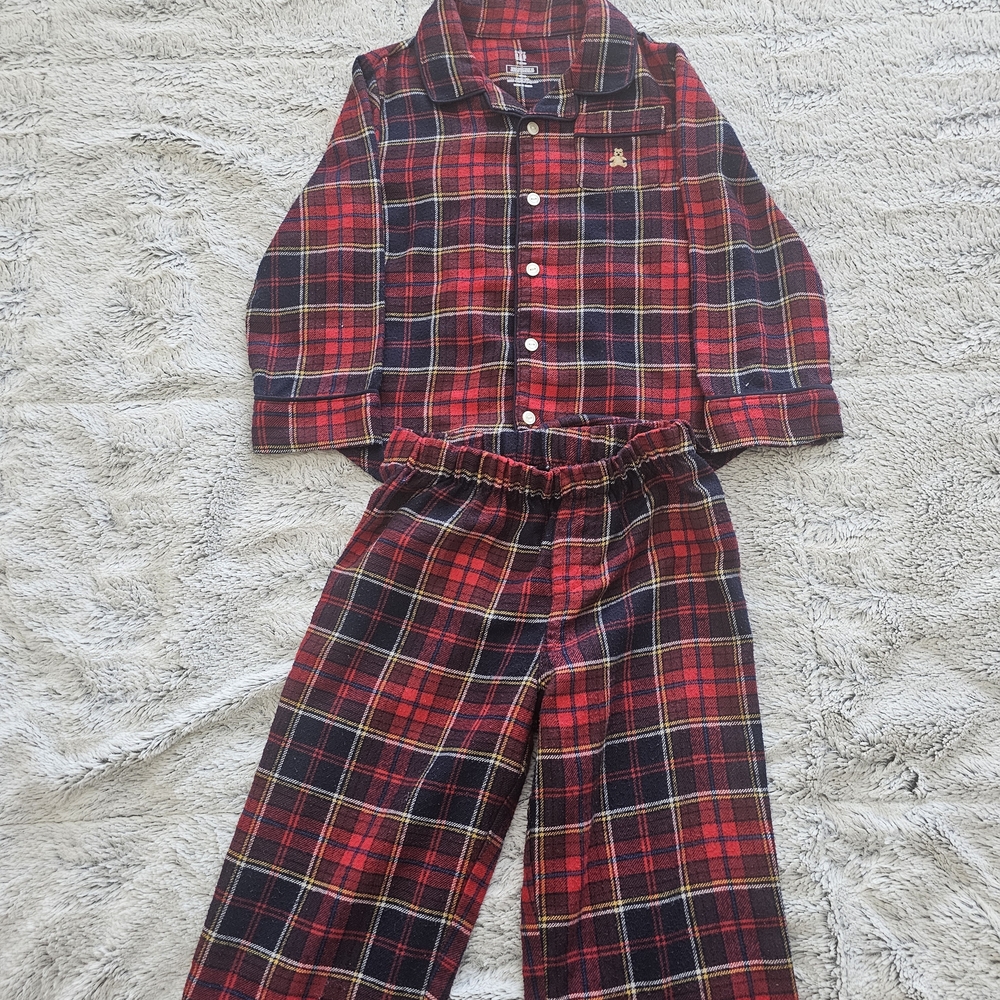GAP Kids Red and Black Plaid Pajama Set